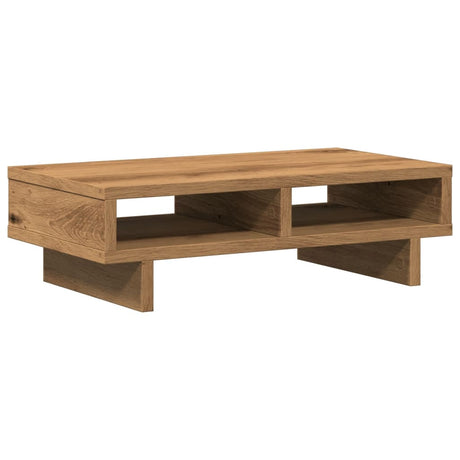 VidaXL Monitorstandaard 50x27x15 cm bewerkt hout artisanaal eikenkleur