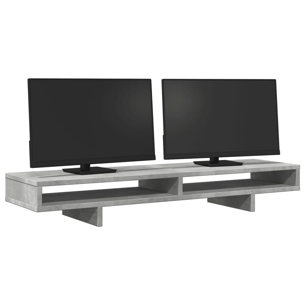 VidaXL Monitorstandaard 100x27x15 cm bewerkt hout betongrijs