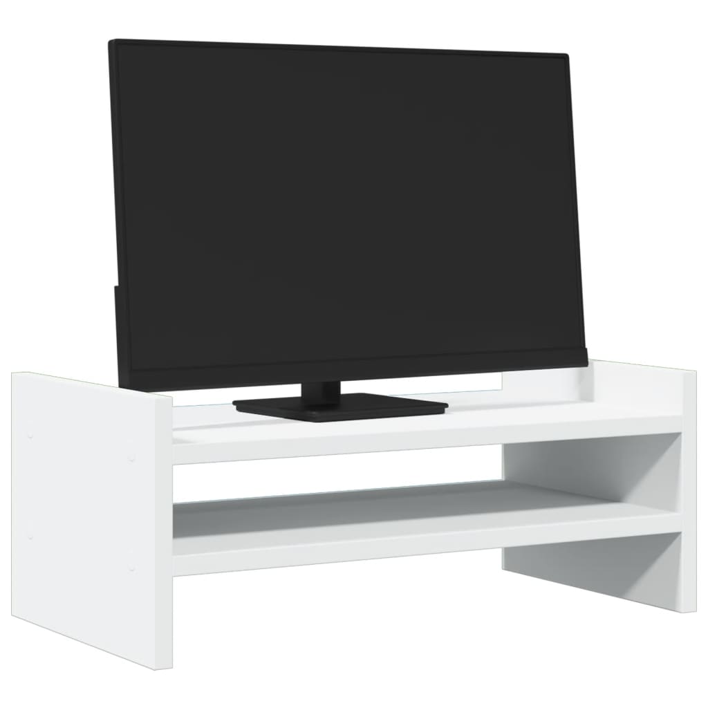 VidaXL Monitorstandaard 50x27x20 cm bewerkt hout wit