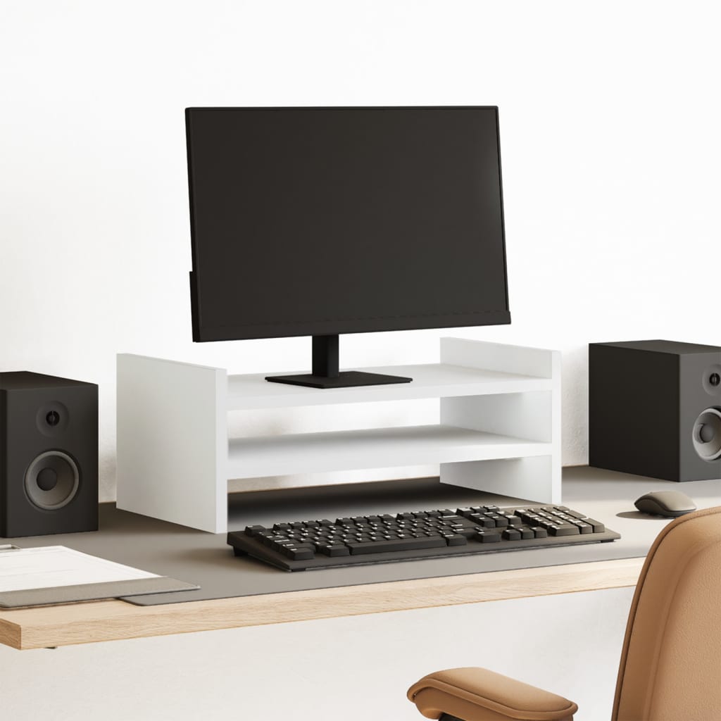 VidaXL Monitor stands 50x27x20 cm processed wood white