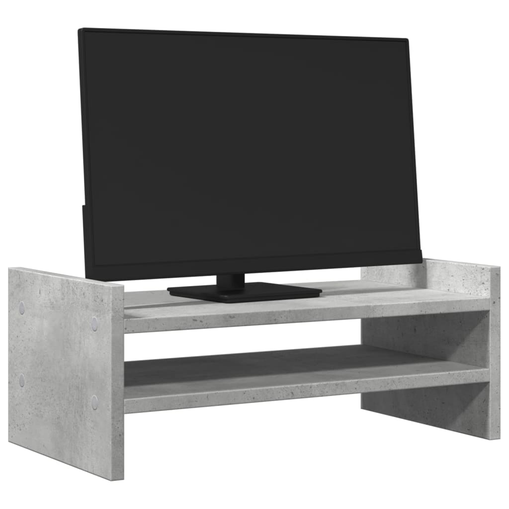 VidaXL Monitorstandaard 50x27x20 cm bewerkt hout betongrijs