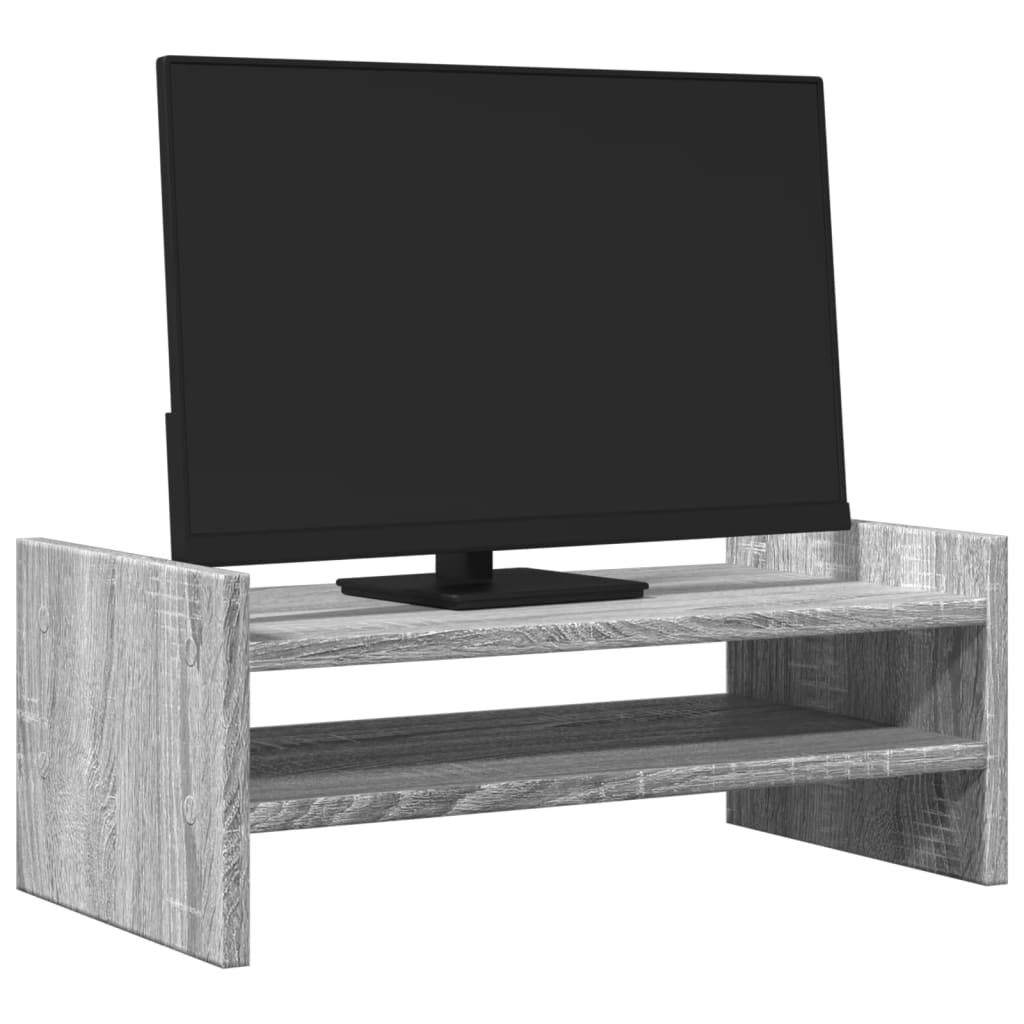 Vidaxl Monitor stoi 50x27x20 cm przetworzone drewniane drewniane szary dąb sonoma