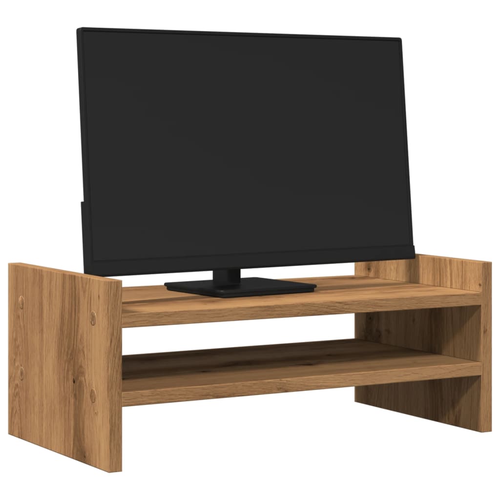 VidaXL Monitorstandaard 50x27x20 cm bewerkt hout artisanaal eikenkleur