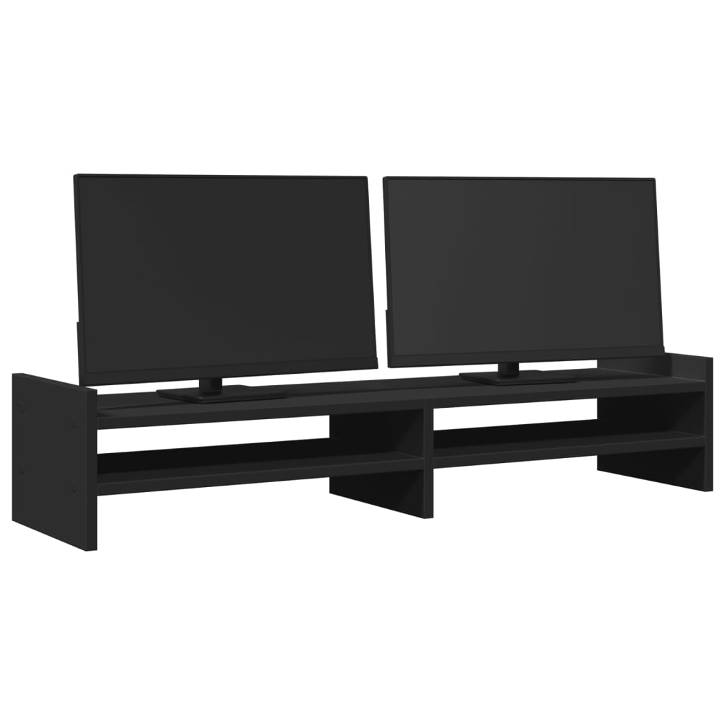 VidaXL Monitorstandaard 100x27x20 cm bewerkt hout zwart