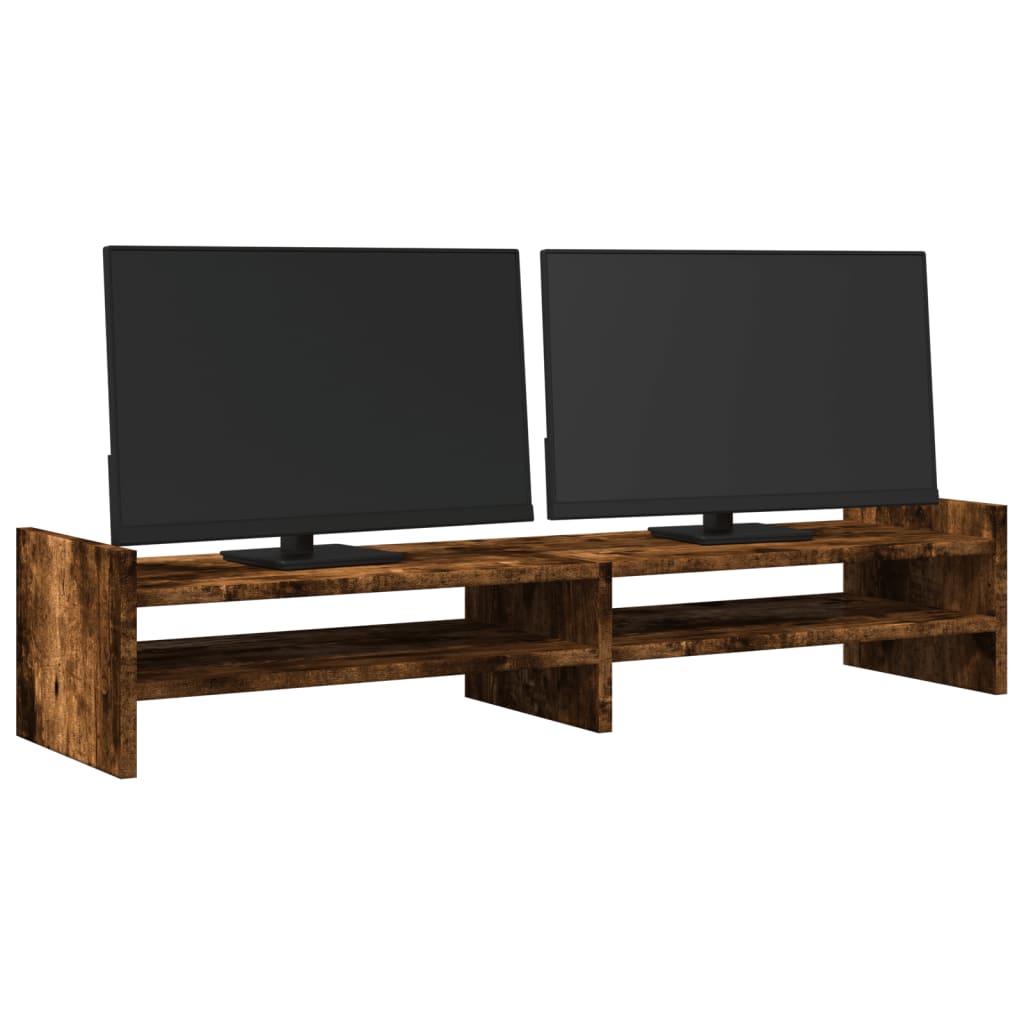 Le moniteur Vidaxl comprend 100x27x20 cm en bois de chêne fumé en bois coloré