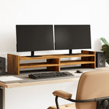 VidaXL Monitorstandaard 100x27x20 cm bewerkt hout oud houtkleurig