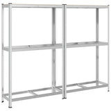 Vidaxl 2-layer tire racks 2st 110x40x180cm steel processed wood silver