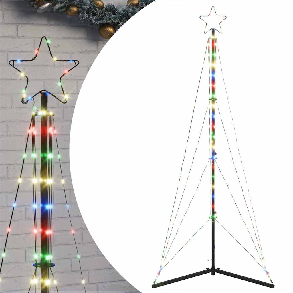 Vidaxl led-kerstboom 363 leds kleurrijk 182 cm