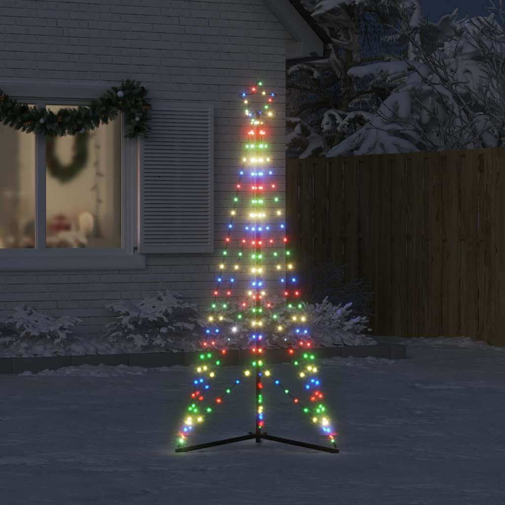 Vidaxl led-kerstboom 363 leds kleurrijk 182 cm