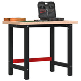 Vidaxl Workbench 100X (55-60) x83 cm de madera de haya sólida