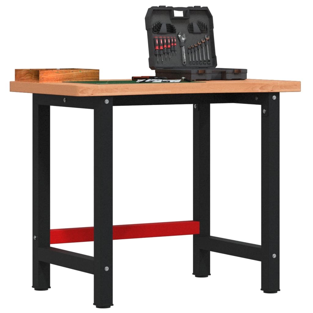 Vidaxl Workbench 100x (55-60) x83 cm Legno di faggio solido