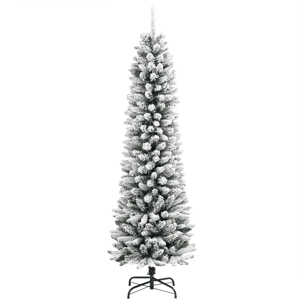 Vidaxl kunstkerstboom met sneeuw smal 240 cm pvc en pe