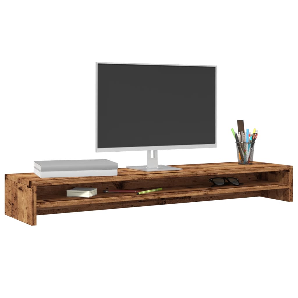 Vidaxl Monitor Standard 100x24x13 cm verschafft Holz alen Holzfaarweg