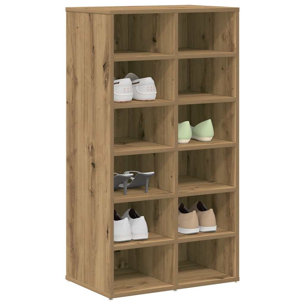 Vidaxl Shoe Rack 54x34x100,5 cm Forarbejdet træ Artisanal eg Farve