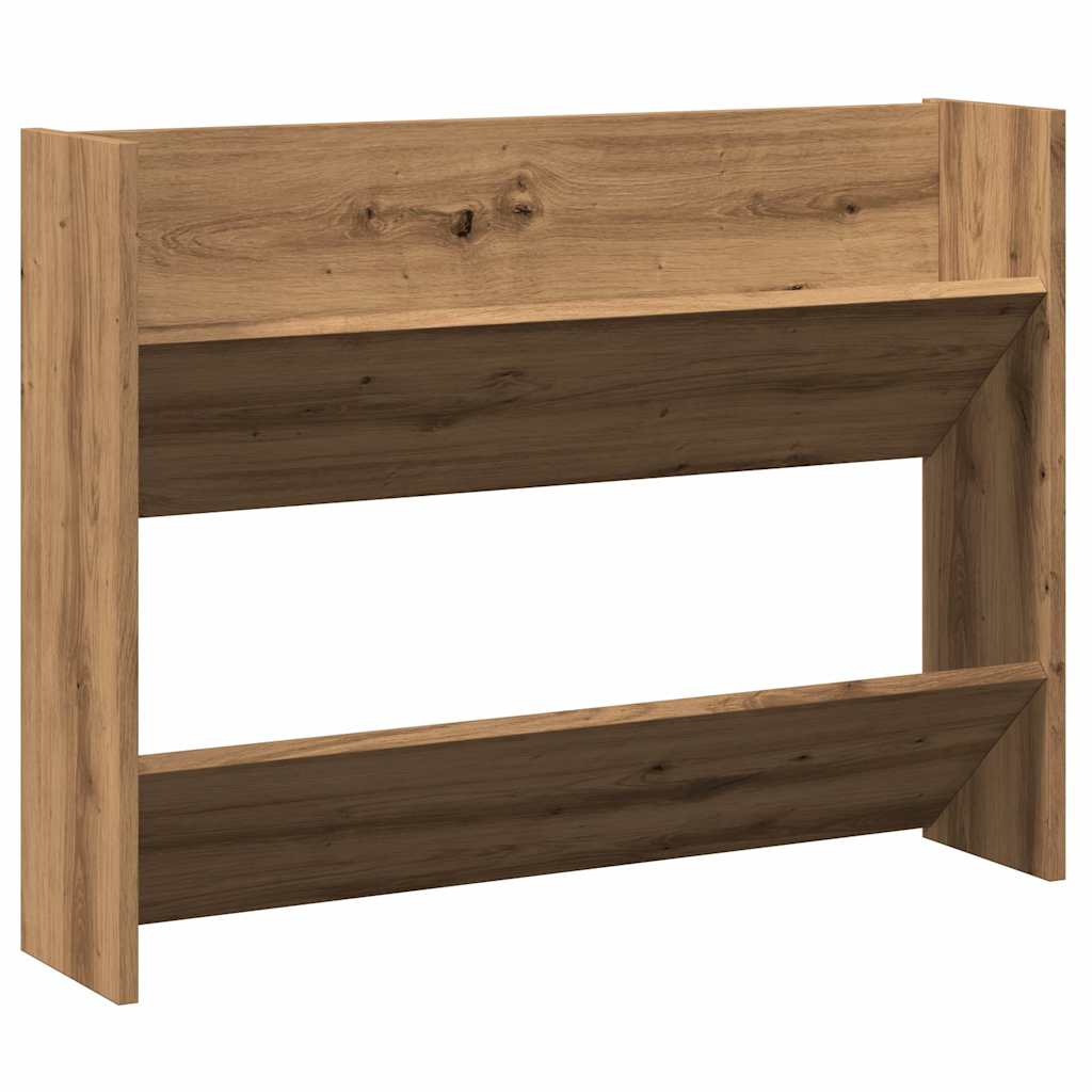 Vidaxl wandschoenenkast 80x18x60 cm bewerkt hout artisanaal eikenkleur