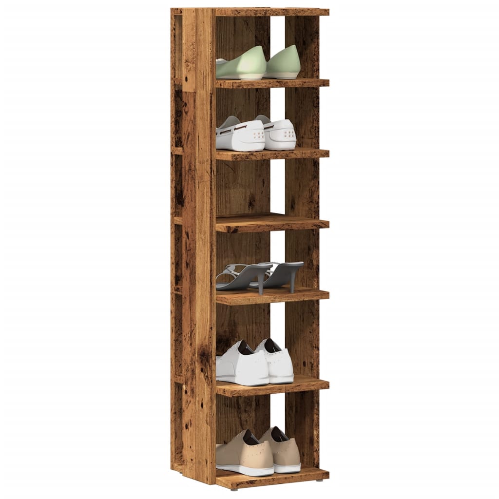 Vidaxl Cabinet per scarpe 28x27x102 cm Legno di legno trasformato