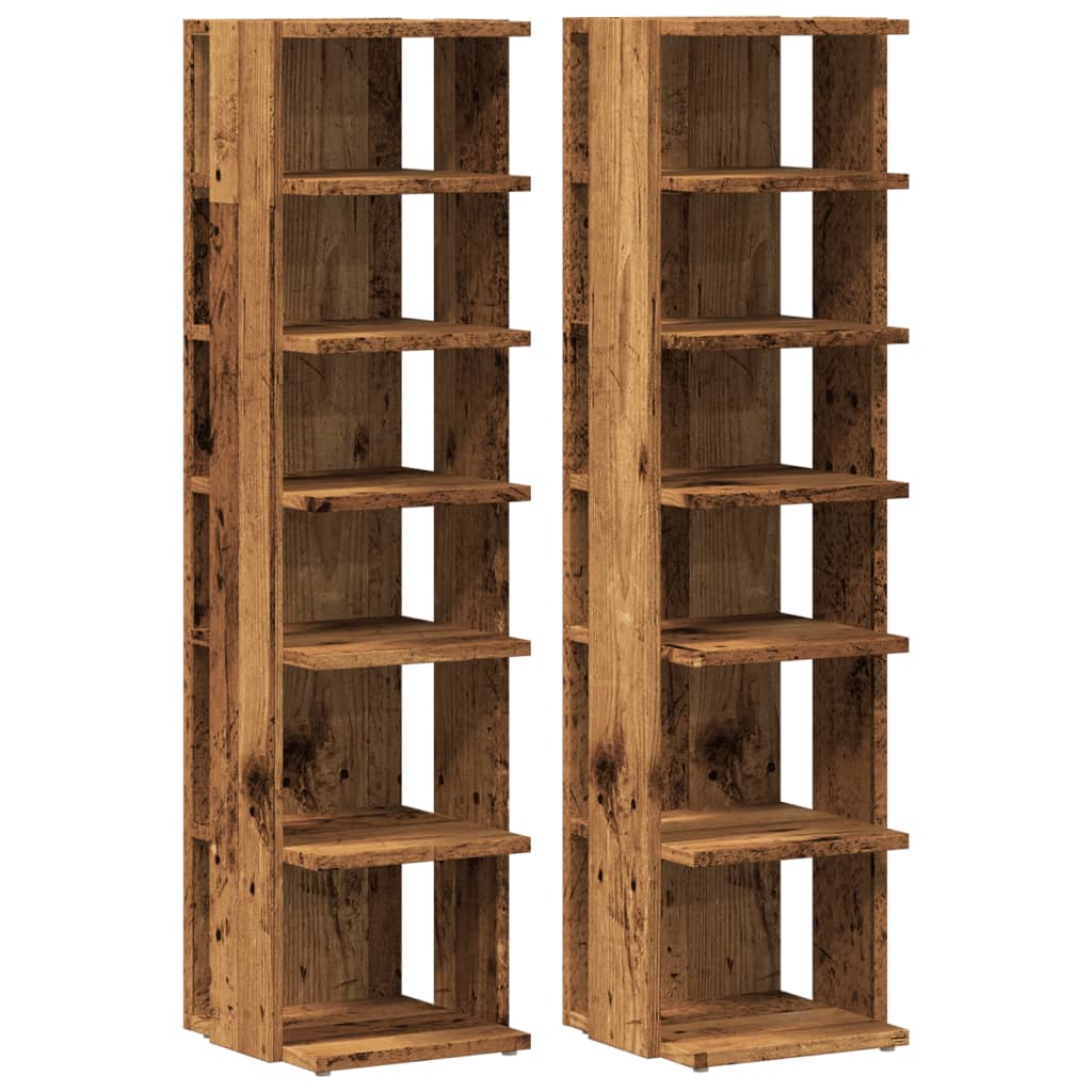 VidaXL shoe cabinets 2 st 28x27x102 cm processed wood old wood colored