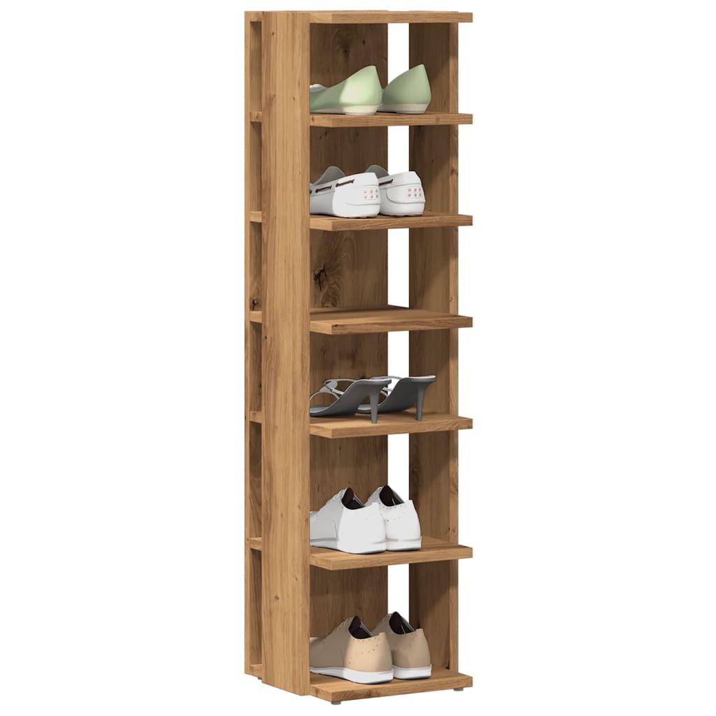 Vidaxl Shoe Cabinet 28x27x102 cm in legno trasformato in rovere artigianale