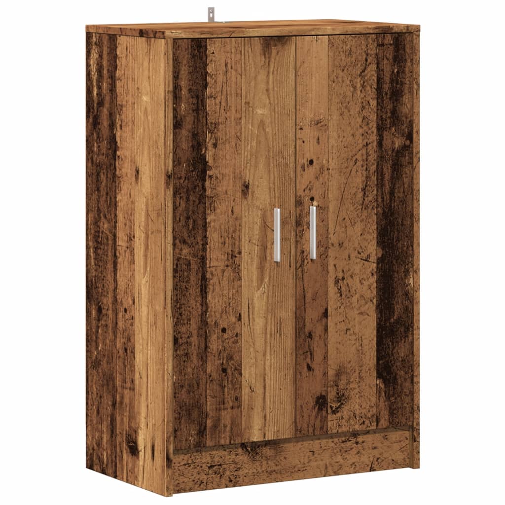 Vidaxl schoenenkast 60x35x92 cm bewerkt hout oud houtkleurig