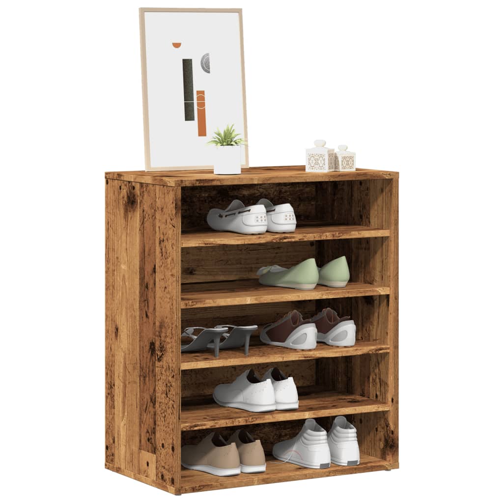 VidaXL shoe cabinet 60x35x70 cm processed wood old wood -colored