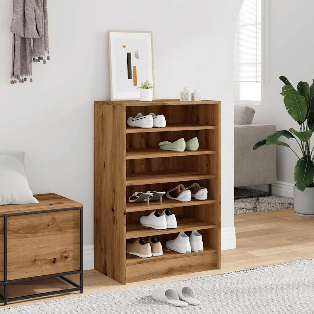 VidaXL shoe cabinet 60x35x92 cm processed wood artisanal oak color