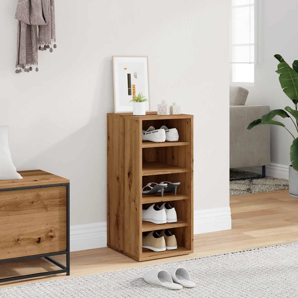 VidaXL Shoe cabinet 32x35x70 cm Processed wood Artisanal oak color