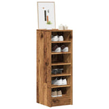 Armoire à chaussures Vidaxl 32x35x92 cm en bois de bois ancien en bois coloré