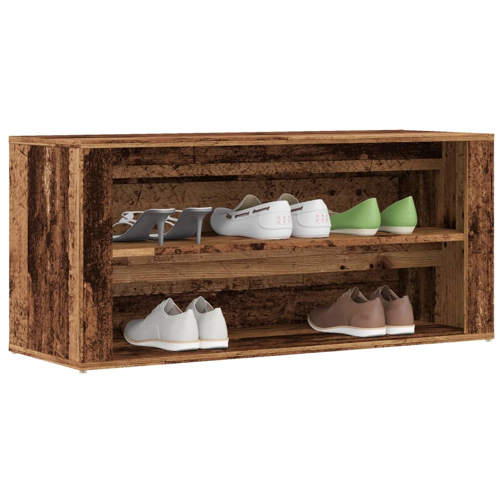 Canapé de chaussure Vidaxl 100x35x45 cm bois transformé vieux bois -colored