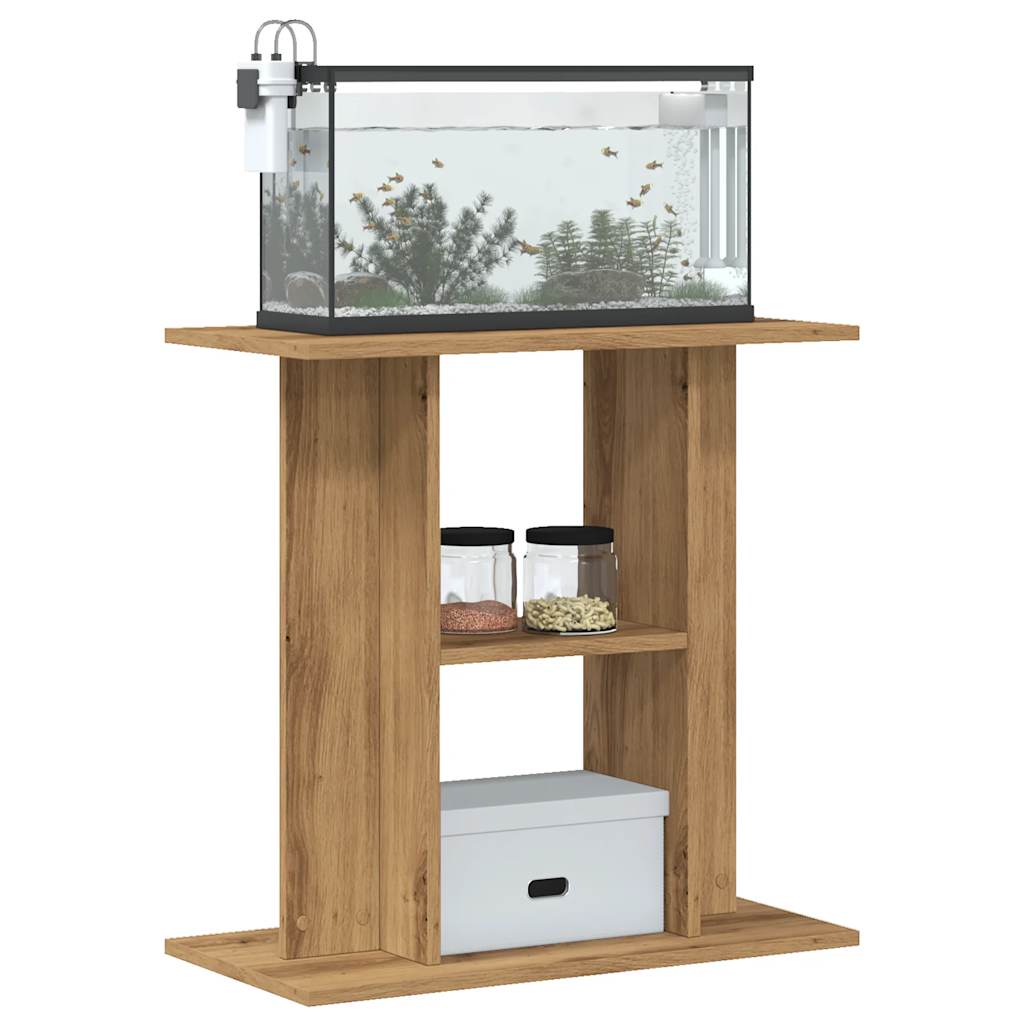 VIDAXL Aquarium Standard 60x30x60cm Behandlet trehåndverkeral eikfarge