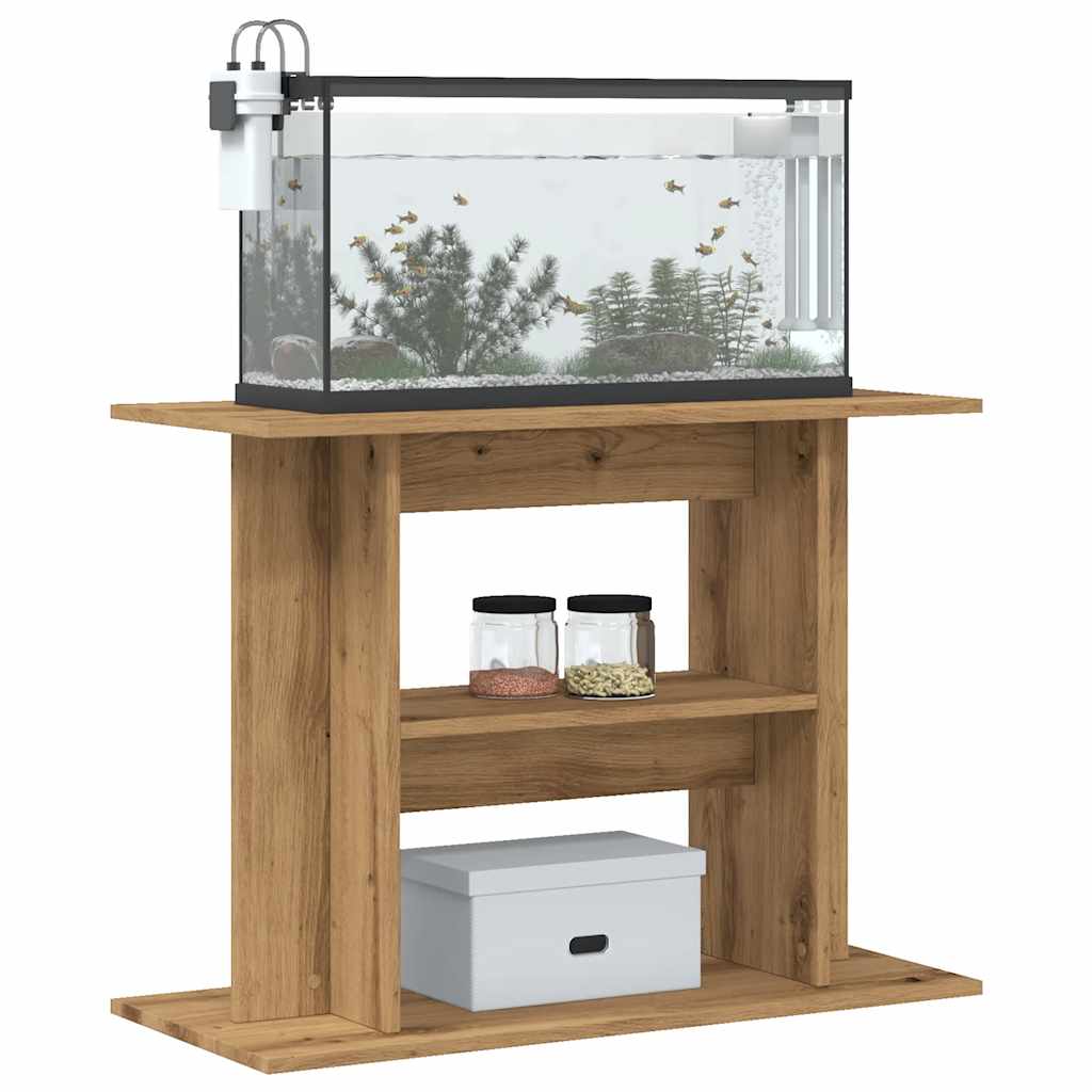 VIDAXL Aquarium Standard 80x35x60cm Behandlet trehåndverkeral eikfarge