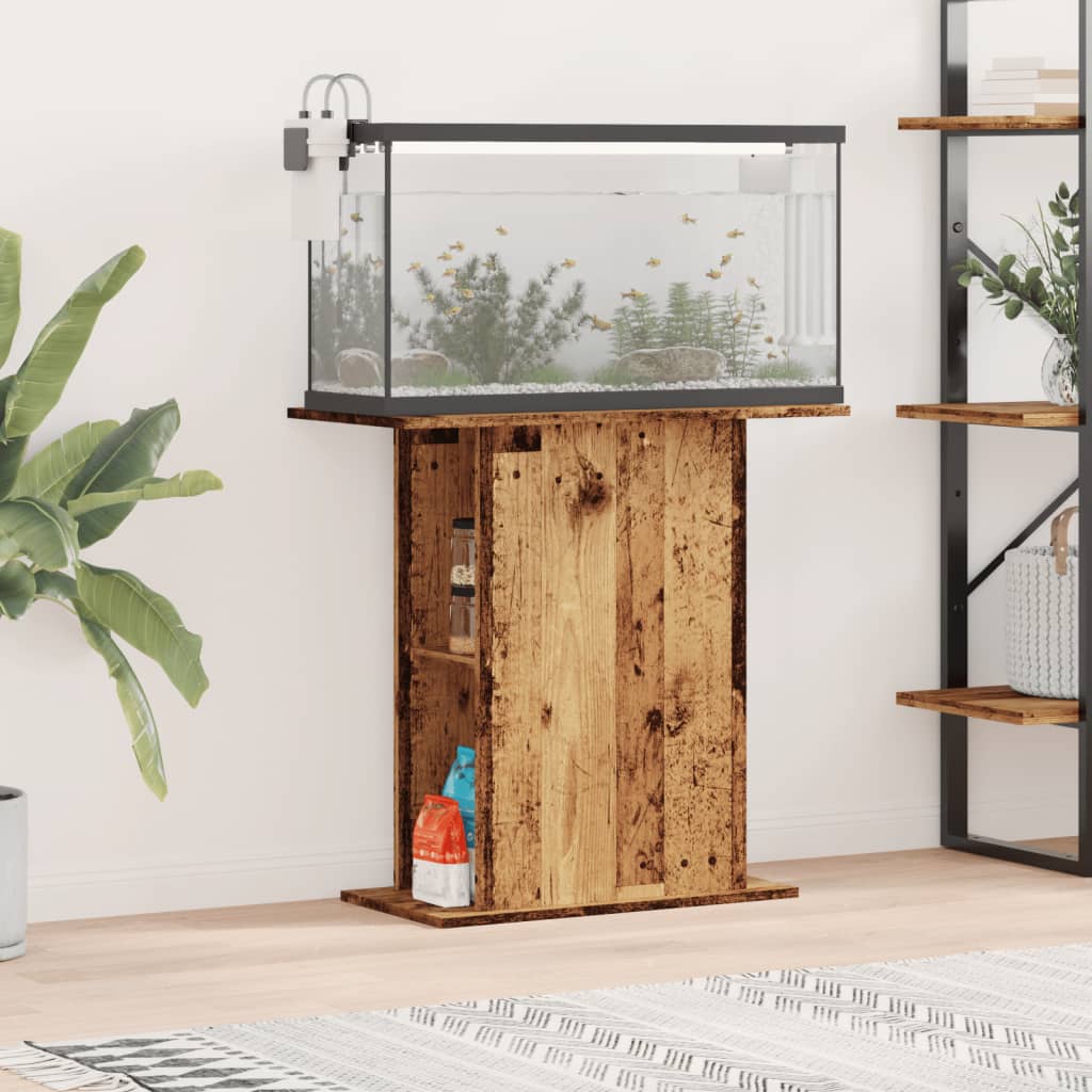 Vidaxl Aquarium Standard 36x75x72.5 cm Zpracované dřevo staré dřevěné barvy