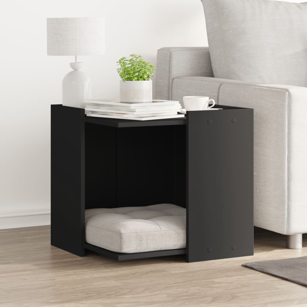 Vidaxl Kattenbakkast 53x53x51 cm Black in legno elaborato