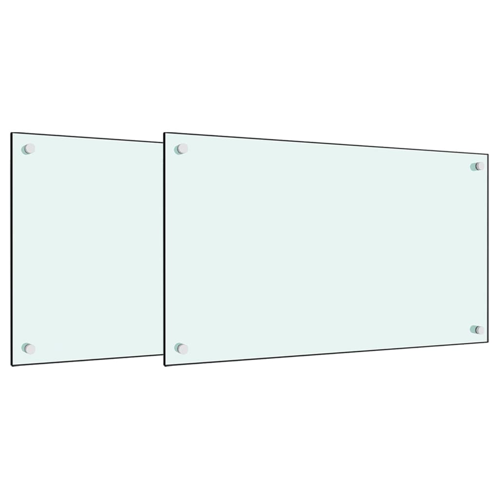 VidaXL SPATE SCREENS KITCHEN 2 ST 70x40 cm hardened glass white