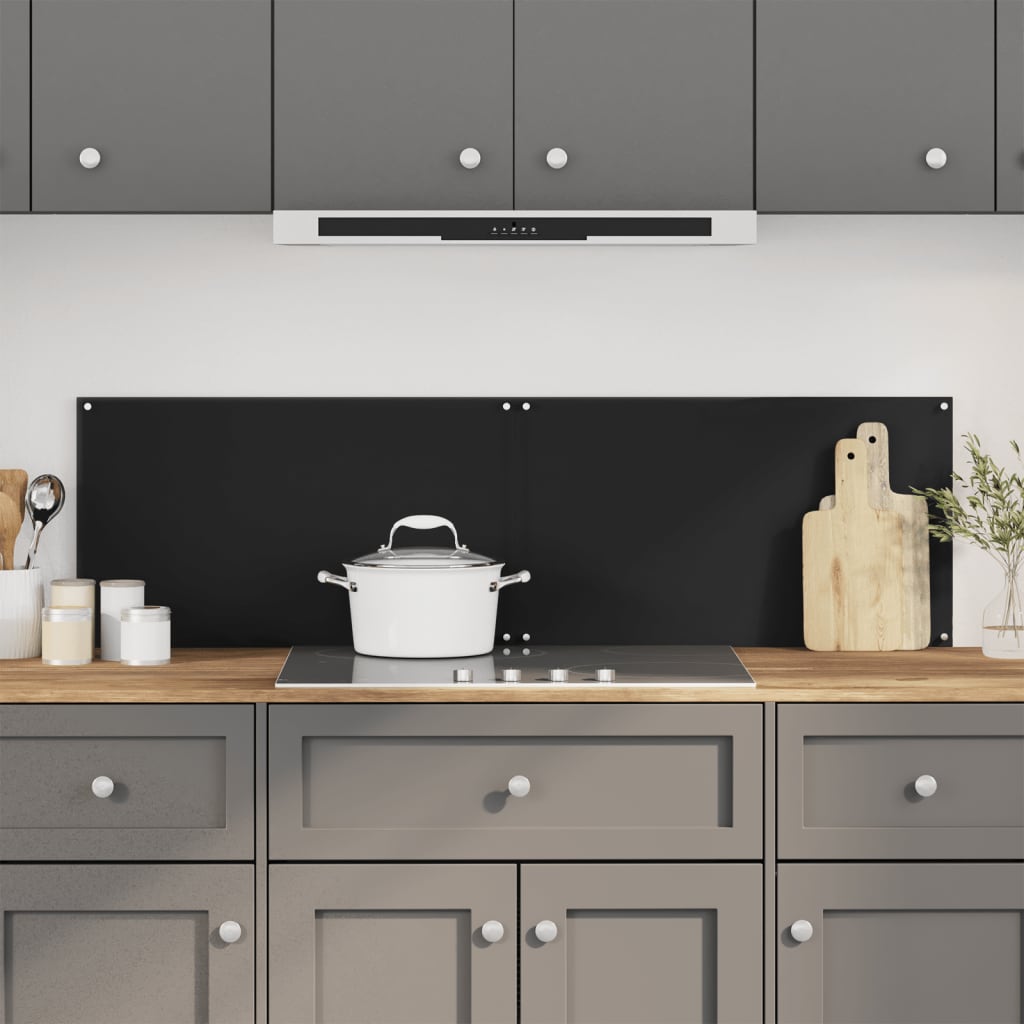 Vidaxl Splash -Screens Kitchen 2 St 70x40 cm de vidrio endurecido negro