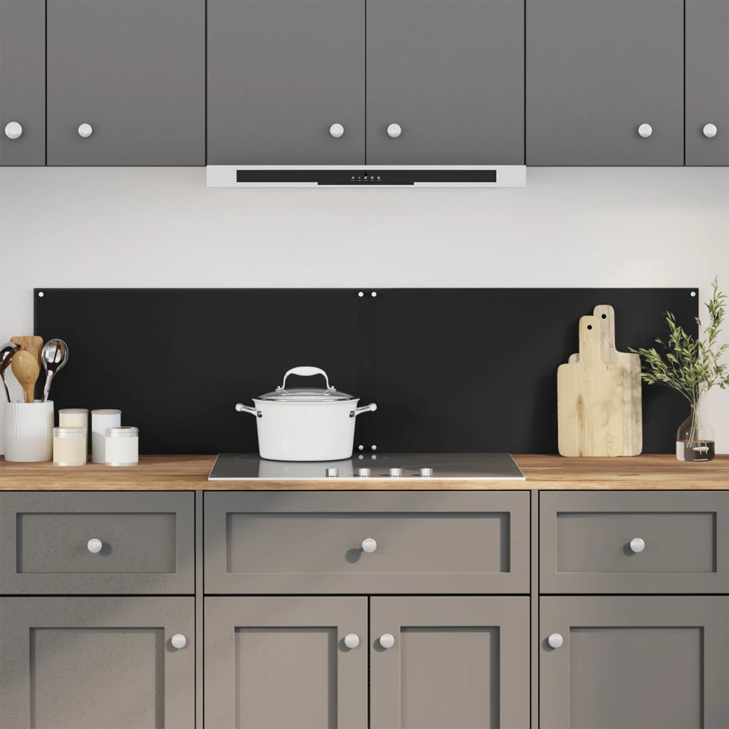 Vidaxl Splash -Screens cucina 2 ST 80x50 cm Black indurito