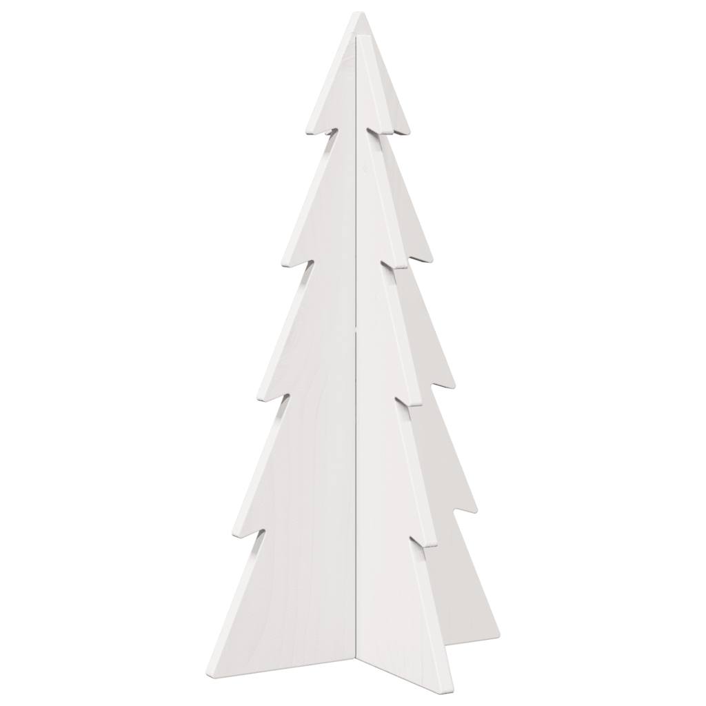 Vidaxl kerstdecoratie kerstboom 59,5 cm massief grenenhout wit