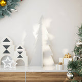 Vidaxl kerstdecoratie kerstboom 59,5 cm massief grenenhout wit