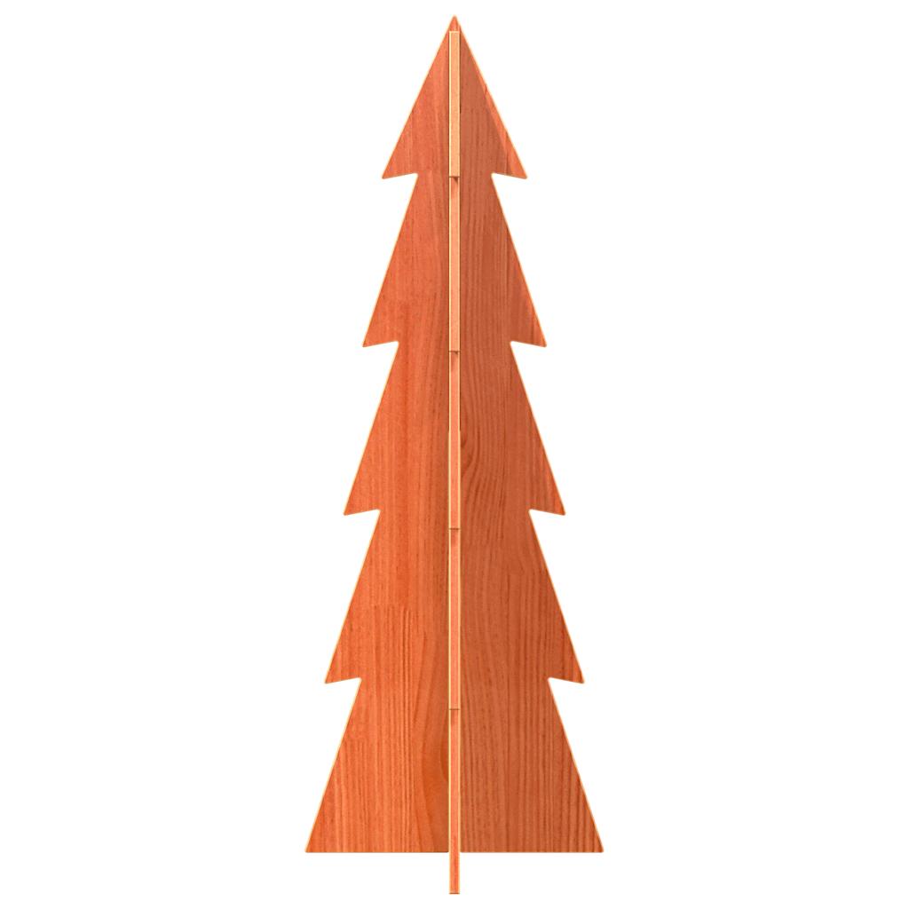 Vidaxl kerstdecoratie kerstboom 112 cm massief grenenhout wasbruin