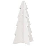 Vidaxl kerstdecoratie kerstboom 69,5 cm massief grenenhout wit