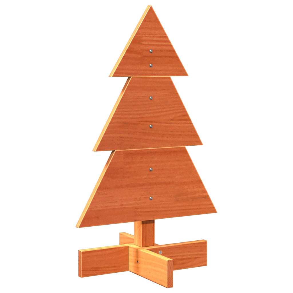 Vidaxl kerstdecoratie kerstboom 60 cm massief grenenhout wasbruin