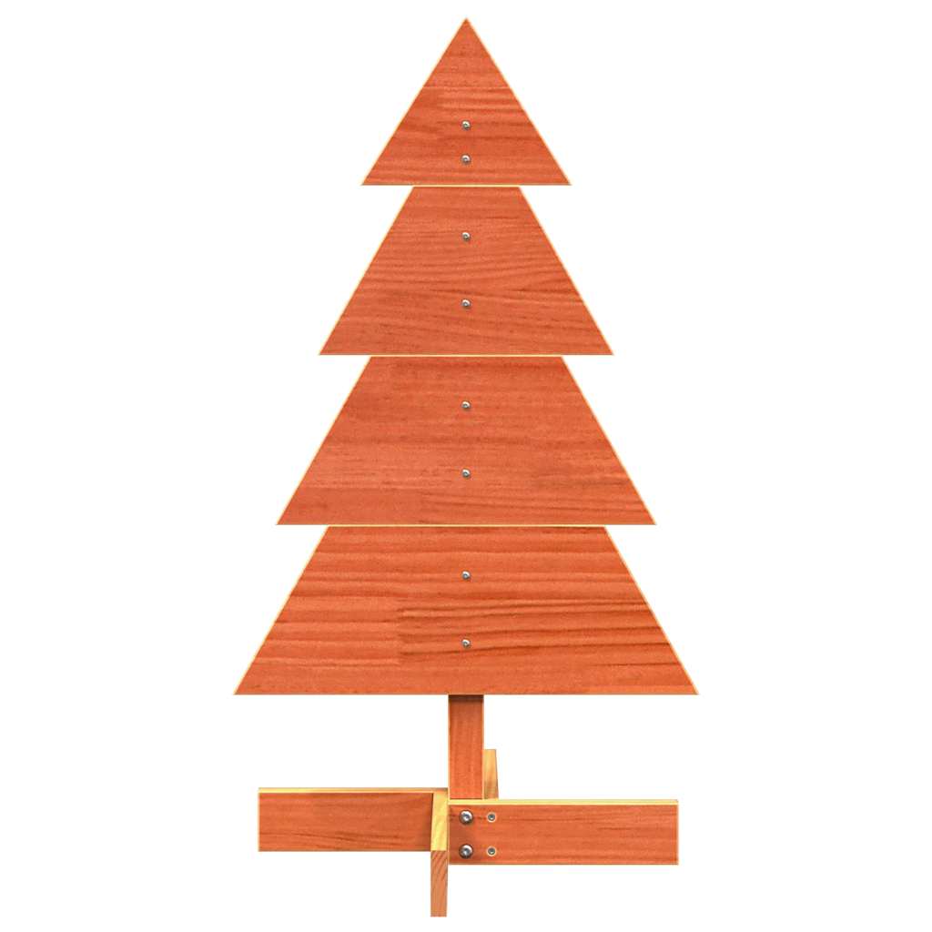 Vidaxl kerstdecoratie kerstboom 80 cm massief grenenhout wasbruin