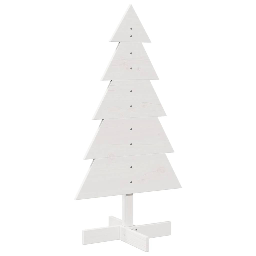 Vidaxl kerstdecoratie kerstboom 100 cm massief grenenhout wit