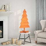 Vidaxl kerstdecoratie kerstboom 100 cm massief grenenhout wasbruin