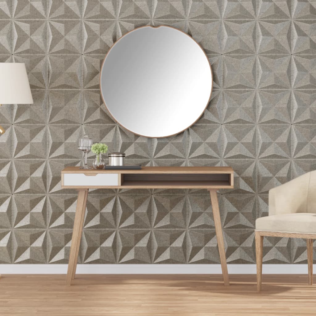 VidaXL 12 ST Wall panels Origami 3 m² 50x50 cm XPS concrete