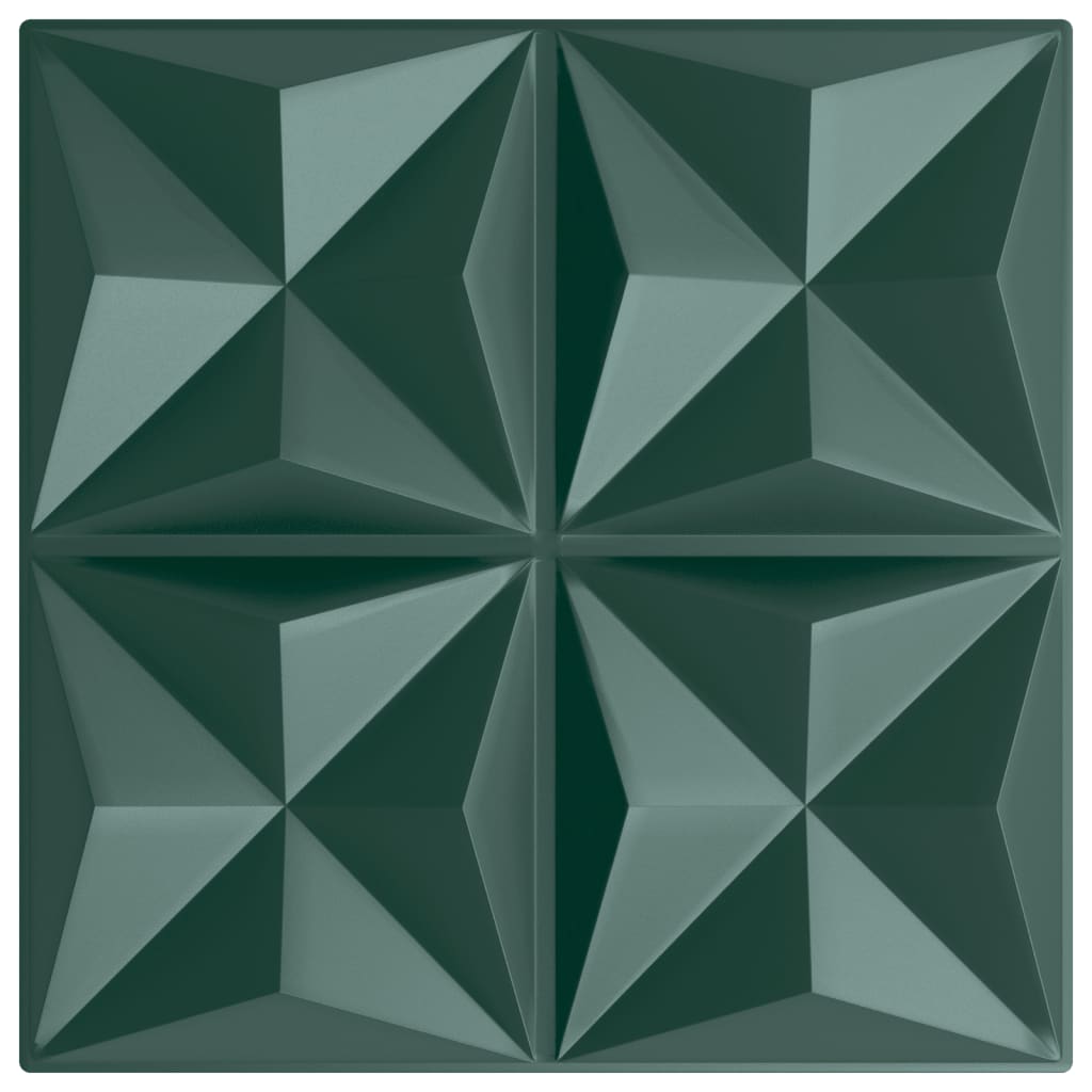 VidaXL 12 ST Wall panels Origami 3 m² 50x50 cm XPS Green