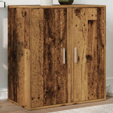 Vidaxl schoenenkasten 2 st 32x35x70 cm bewerkt hout oud houtkleurig