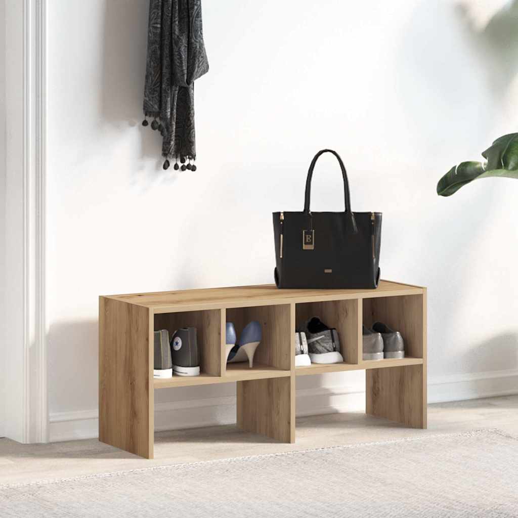 VIDAXL Schermo scarpa impilabile 89.5x30x40 cm Oak artigianale.