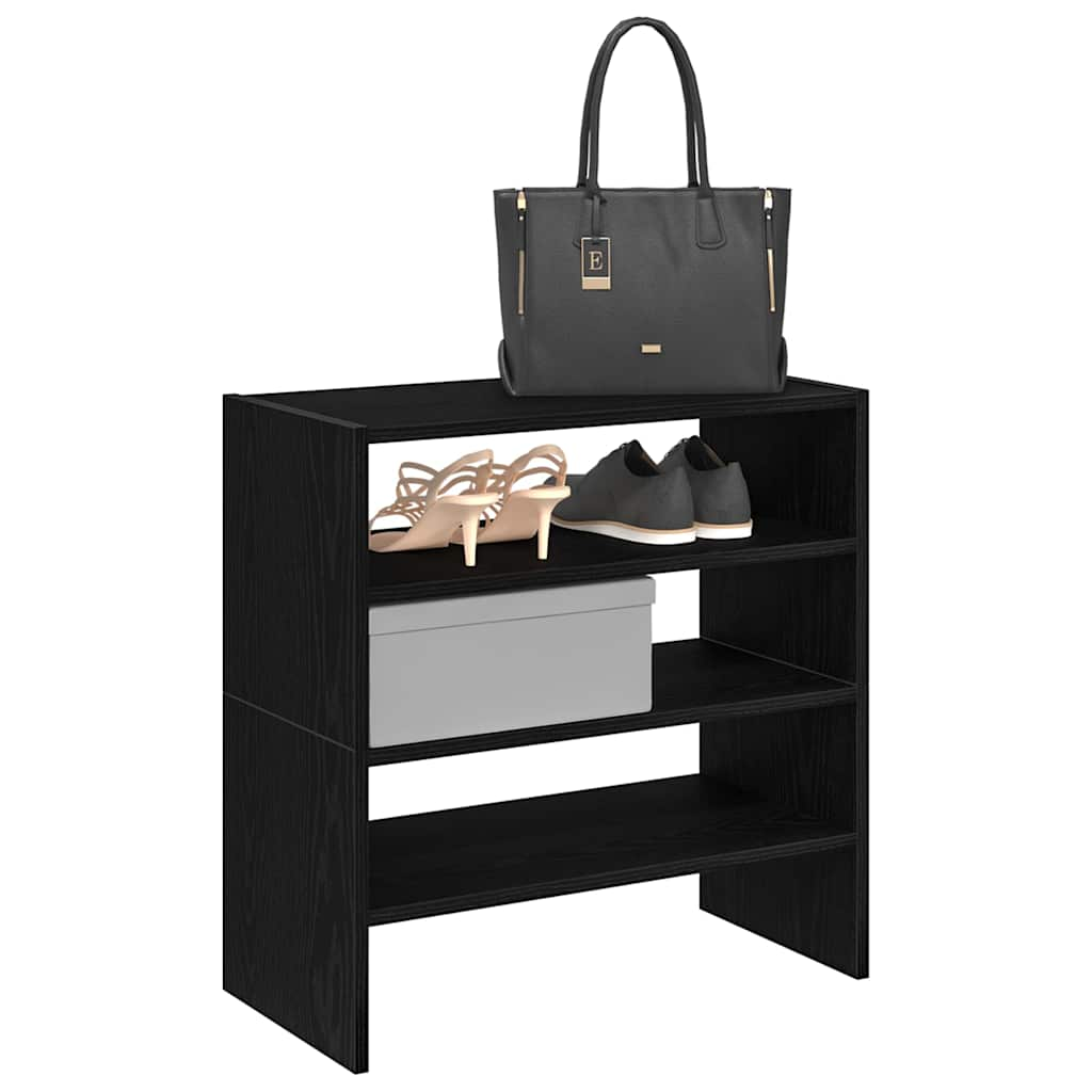 Porta di scarpe Vidaxl 2 St Stackable 60x30x30.5 cm Oak nero colorato