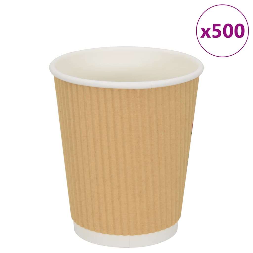 Vidaxl papieren koffiekopjes 500 st 8oz 200 ml bruin