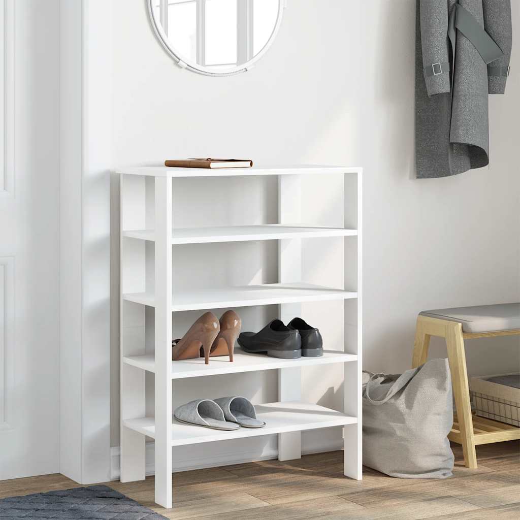 Vidaxl Shoe Rack 61x32x87.5 cm de madera procesada blanca